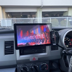 車検長い‼️取付したばかりの9インチナビ⭐️17インチホイール⭐️ダウンサス⭐️MJ22Sの画像