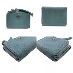 フェンディ FENDI 三つ折り財布 セレリア ピーカブー マイクロ  L字ファスナー 8M0499 ブルーブルーの画像