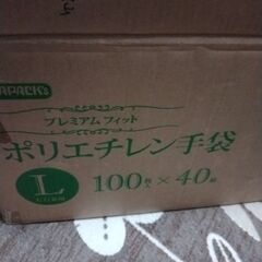 ジャパックス　ポリエチレン手袋 BOX Lサイズ (無着色) 100枚　40箱の画像