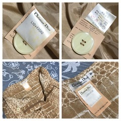 激レア クリスチャンディオール クロコダイル柄 パンツスーツ 40 ベージュの画像