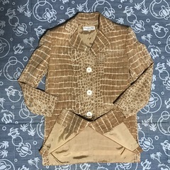 激レア クリスチャンディオール クロコダイル柄 パンツスーツ 40 ベージュの画像