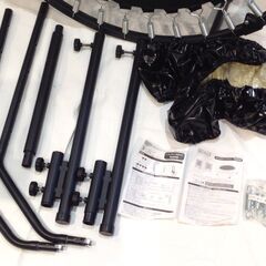 ●●243●折りたたみ トランポリン / 手すり付き ブラック / コンパクト 家庭用 フィットネス 室内 運動 ダイエット 健康 器具の画像