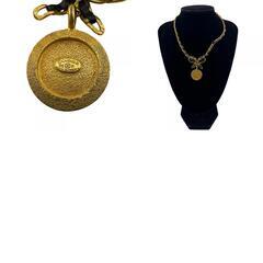 シャネル CHANEL ネックレス コインリボンネックレス 96P(1996春夏) ヴィンテージ チョーカー ブラックの画像