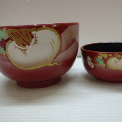 ☆▲椀　お椀　食器　丼ぶり　蕪　ナス　大小　セット　e　の画像