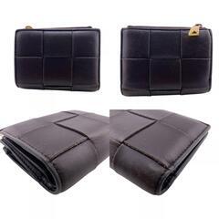 ボッテガヴェネタ BOTTEGAVENETA 二つ折り財布 マキシイントレチャート カセット コンパクトウォレット ブラウンの画像