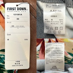 未使用品FIRST DOWNメンズカジュアルハーフパンツ短パンショートパンツサイズL胴囲84～94センチ綿コットン100％の画像