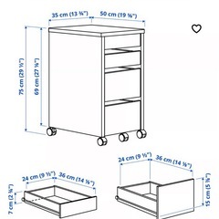 【IKEA】お取引12/20-21希望⭐︎デスク＆引き出しセットの画像