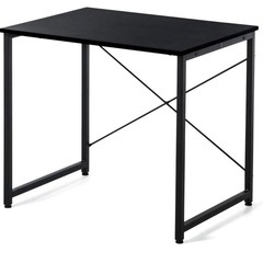 サンワダイレクト シンプルワークデスク 幅80cm×奥行60cm 組立簡単 モニターアーム対応 パソコンデスク ブラック 100-DESKF002BKの画像