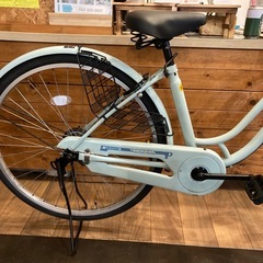 【前後タイヤ・チューブ新品！】シングルギア　26インチ自転車　パステルブルーの画像