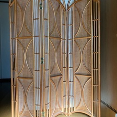 藤製パーテーション間仕切り3連の画像