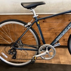 【PROGEAR前後タイヤ・チューブ新品！】アルミフレーム　7段変速　700×28c クロスバイク　ネイビーブルーの画像
