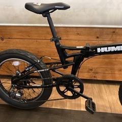 極太タイヤ【HUMMERチェーン新品！】6段変速　20インチ折りたたみファットバイク　ブラックの画像