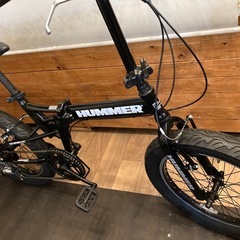 極太タイヤ【HUMMERチェーン新品！】6段変速　20インチ折りたたみファットバイク　ブラックの画像