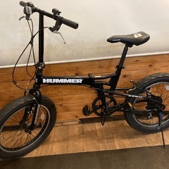 極太タイヤ【HUMMERチェーン新品！】6段変速　20インチ折りたたみファットバイク　ブラックの画像