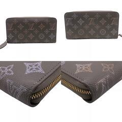 ルイヴィトン LOUIS VUITTON 長財布 モノグラム マヒナ ジッピーウォレット ラウンドファスナー M82647 グレーの画像