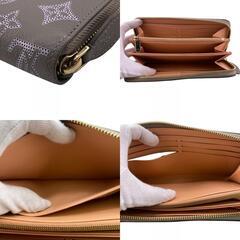 ルイヴィトン LOUIS VUITTON 長財布 モノグラム マヒナ ジッピーウォレット ラウンドファスナー M82647 グレーの画像