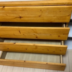 4段タンス　　ローチェスト　茶色　木目の画像