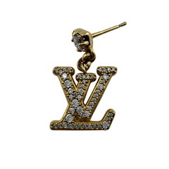 ルイヴィトン LOUIS VUITTON ピアス ラインストーン LVロゴ ピアス レディ LV 片耳 M01844 ゴールドの画像