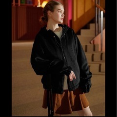 【新品タグ付き】WV PROJECT 2way zipコーデュロイ パーカー 黒 Ｍサイズの画像