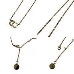 クリスチャンディオール Christian Dior ネックレス CDロゴ ラインストーン ゴールドの画像