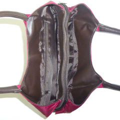 多機能 収納8か所 トートバッグ エンジ色の画像