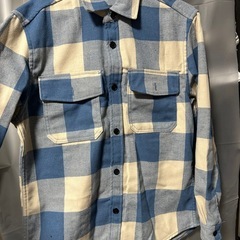 H&m オーバーサイズ シャツジャケット ブルー チェック の画像