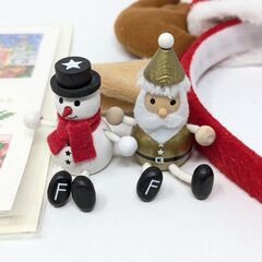 クリスマスカード サンタ帽カチューシャ フランフラン レスニー サンタクロース 木の人形 セットの画像