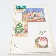 クリスマスカード サンタ帽カチューシャ フランフラン レスニー サンタクロース 木の人形 セットの画像