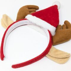 クリスマスカード サンタ帽カチューシャ フランフラン レスニー サンタクロース 木の人形 セットの画像