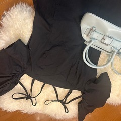 リボン　ブラック　キャミワンピース ミニワンピース　birthday bashの画像