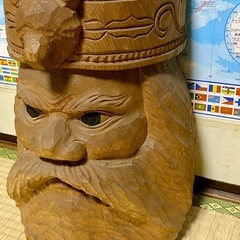 名工 【加藤貞光】作 木彫 北海道 熊 置物 アイヌ　高さ40cm レアの画像
