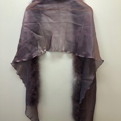 ファー　ストール　パープルの画像