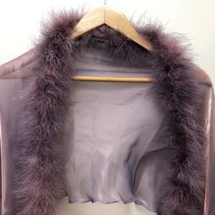 ファー　ストール　パープルの画像