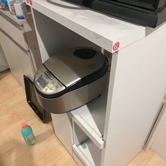 レンジ台　日本製　大川家具　コンセント　木製の画像