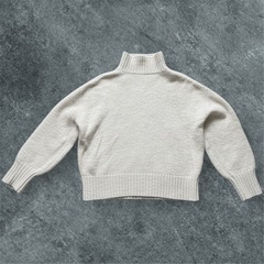 ナイスクラップ　ヤクタッチ ハイネックドロップショルダー ニット アイボリー セーター 長袖ニットの画像