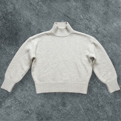 ナイスクラップ　ヤクタッチ ハイネックドロップショルダー ニット アイボリー セーター 長袖ニットの画像