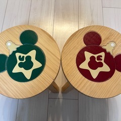 こども　木製 イス ラウンドスツール 丸椅子　木製キッズチェア 2色セットの画像