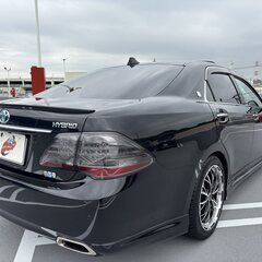 岡山【自社ローン】保証人無可★全国対応★クラウン【ハイブリッド】社外18インチAW/Bluetooth/サンルーフ/レザーシート/パワーシート/TV/DVD再生/ドラレコ/車高調/社外クリアテールランプ/前席シートヒーター&クーラー/Bカメラ/Sカメラ/ETCの画像
