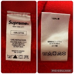 ✨激希少・美品✨Supreme 袖ロゴフーディー レッド カナダ製　ボックスロゴの画像