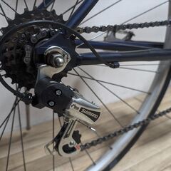 メンテ済み! ネイビーのクロスバイク 6速 PayPay払いOK!の画像