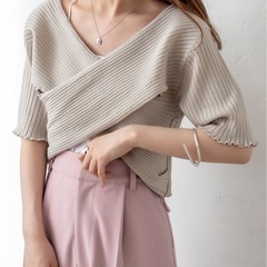 mystic ミスティック　クロスワイドリブ半袖プルオーバーの画像