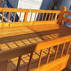 木製 2段ベッド 幅103.5cm 奥行き209cm 高さ161cm 二段ベッド ベッドフレーム スノコの画像