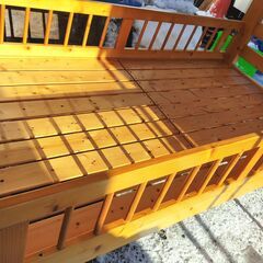 木製 2段ベッド 幅103.5cm 奥行き209cm 高さ161cm 二段ベッド ベッドフレーム スノコの画像