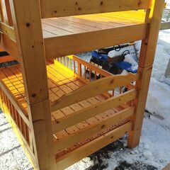 木製 2段ベッド 幅103.5cm 奥行き209cm 高さ161cm 二段ベッド ベッドフレーム スノコの画像