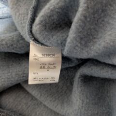 婦人　フリースハイネック　Мサイズ　ブルー細ボーダー柄　250円の画像