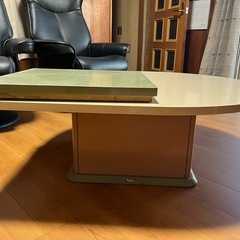 カリモク 変形ローテーブルの画像