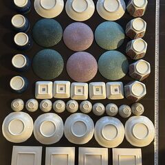 茶碗・小皿・小皿・薬味皿 / 陶磁器 染付 和食器 色々まとめて48点セットの画像