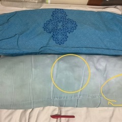 抱き枕  枕  W用枕  23✖️103cm   青の柄  カバー付の画像