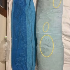 抱き枕  枕  W用枕  23✖️103cm   青の柄  カバー付の画像