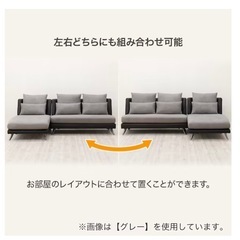 ニトリ　カウチソファ　グレー　　　の画像